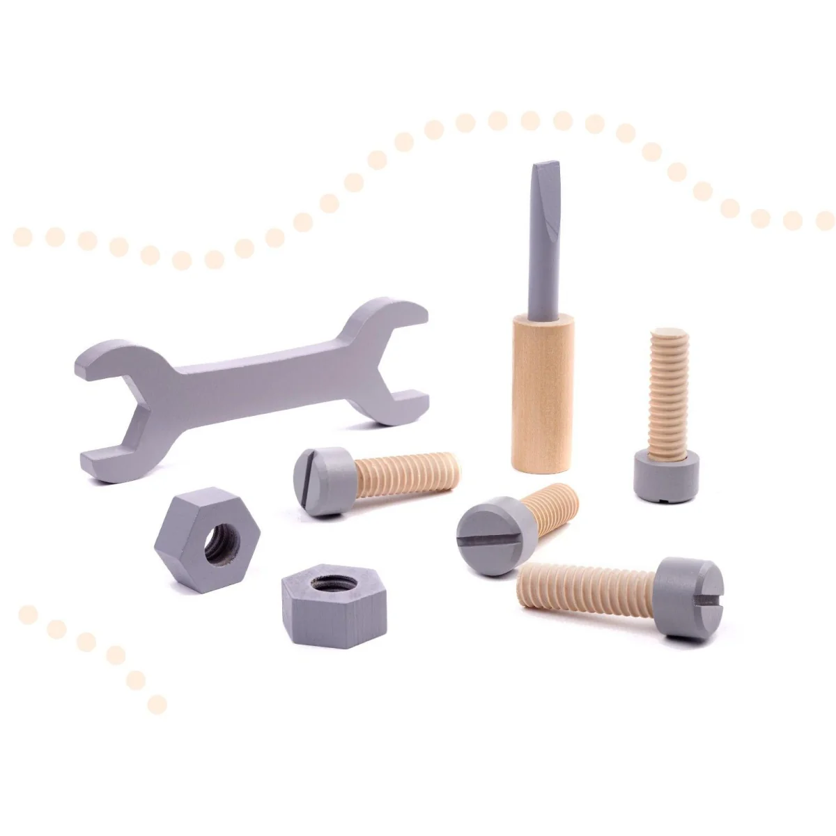 Sada detský stolík s náradím drevený TOOLS WB6281