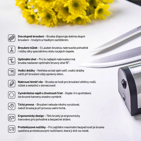 Lauben Knife Sharpener 4700SB 1×1 ks, multifunkčná brúska