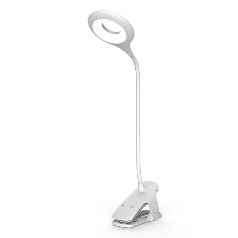 MG Reading LED lampa s klipom + kábel USB-C, biela