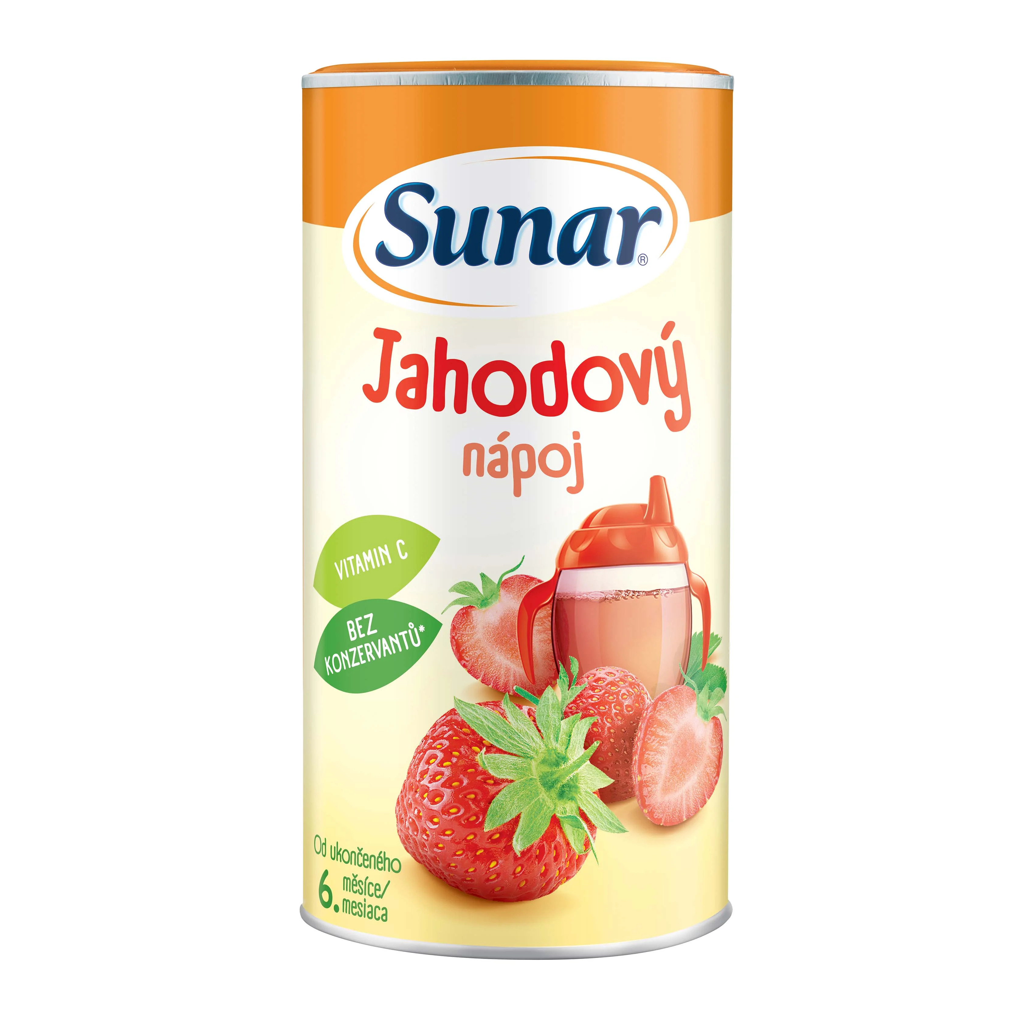 Sunar Rozpustný nápoj Jahodový 1×200 g, potravina na osobité výživové účely