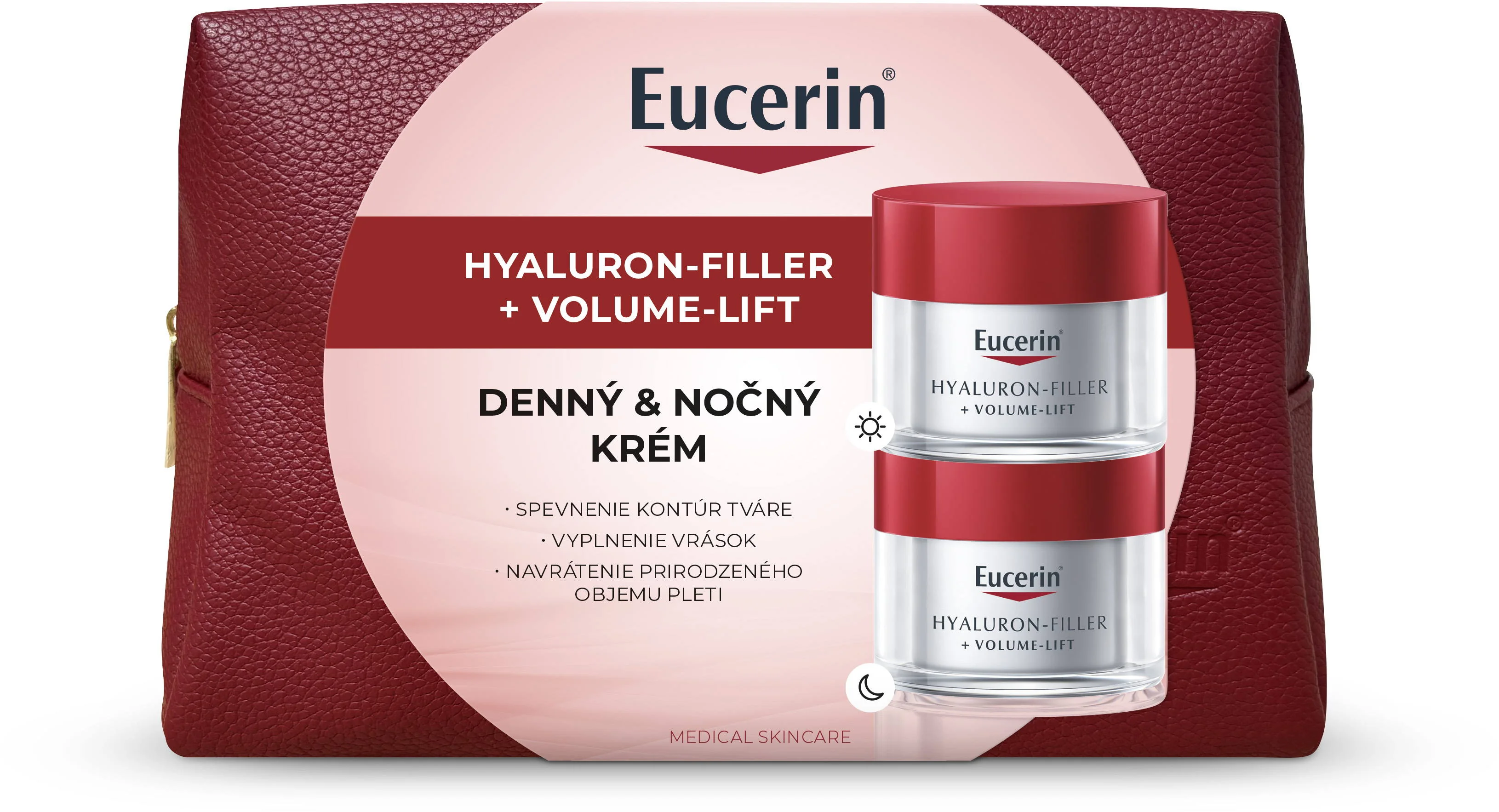 Eucerin Vianočná taštička HYALURON-FILLER + VOLUME-LIFT Denný krém + Nočný krém 1 set