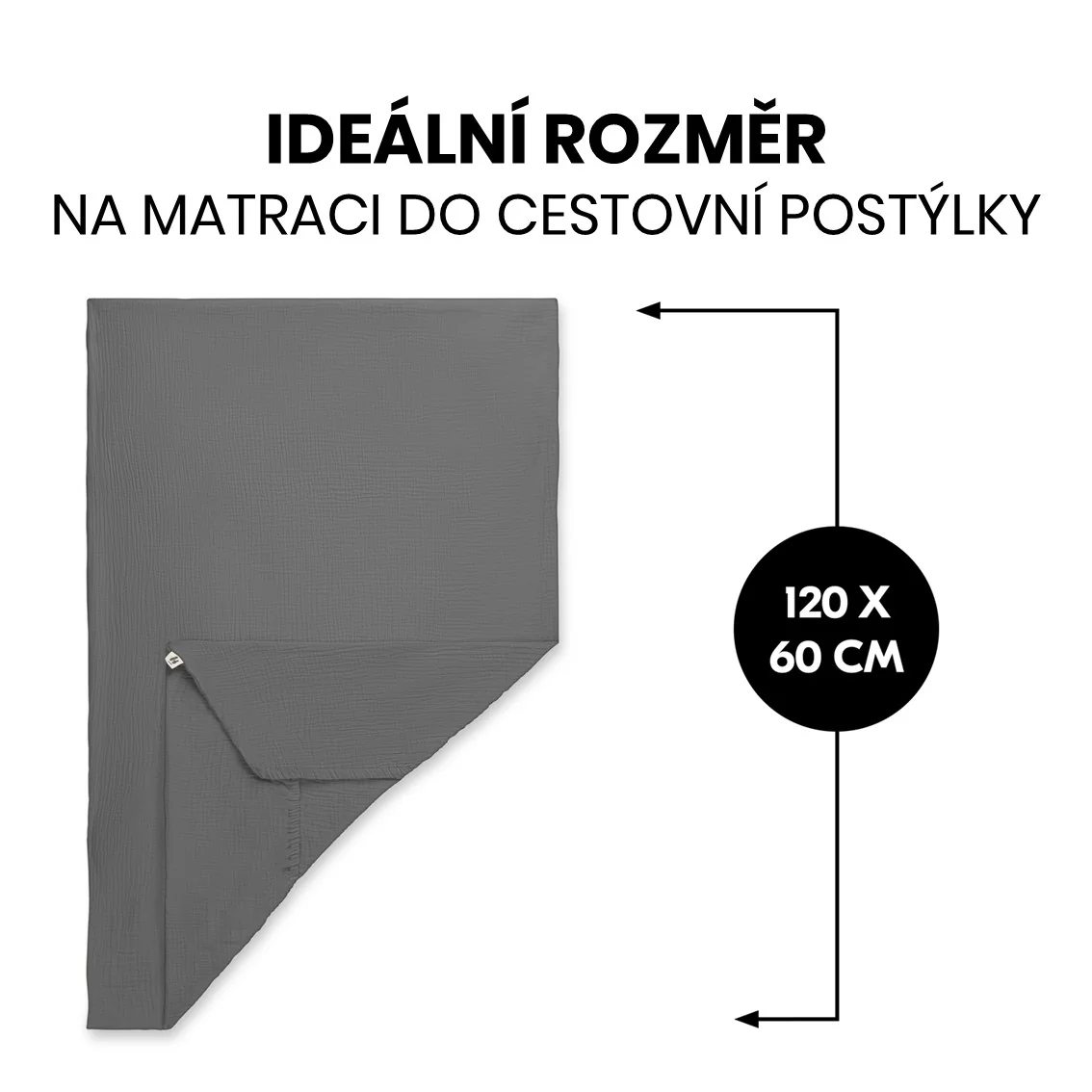 Hauck Napínacia plachta do cestovnej postieľky 120x60 cm, mušelín, tmavosivá