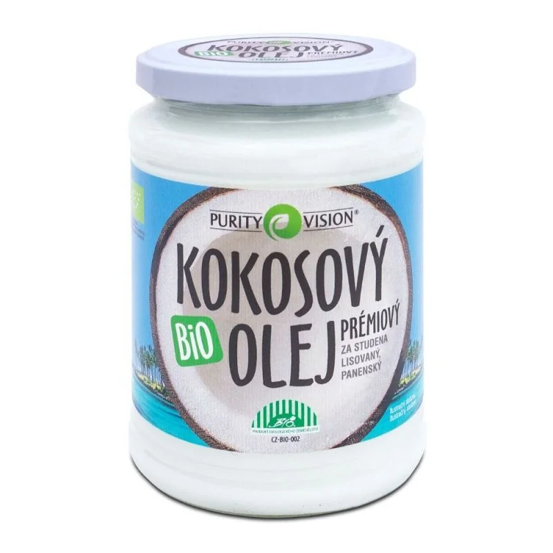 Purity Vision Fair Trade Bio Kokosový Olej 600ml 1×600 ml, kokosový olej