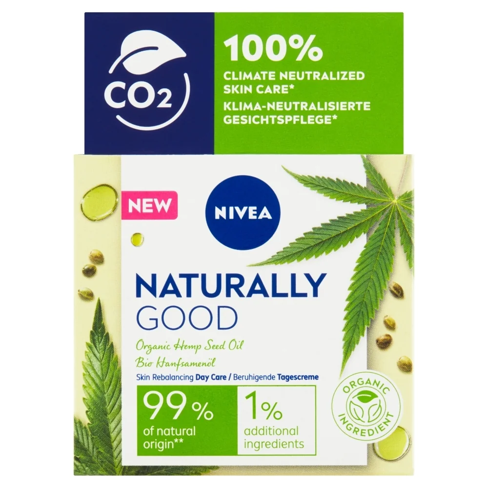 Nivea Naturally Good zjemňujúci denný krém s konopným olejom 50 ml