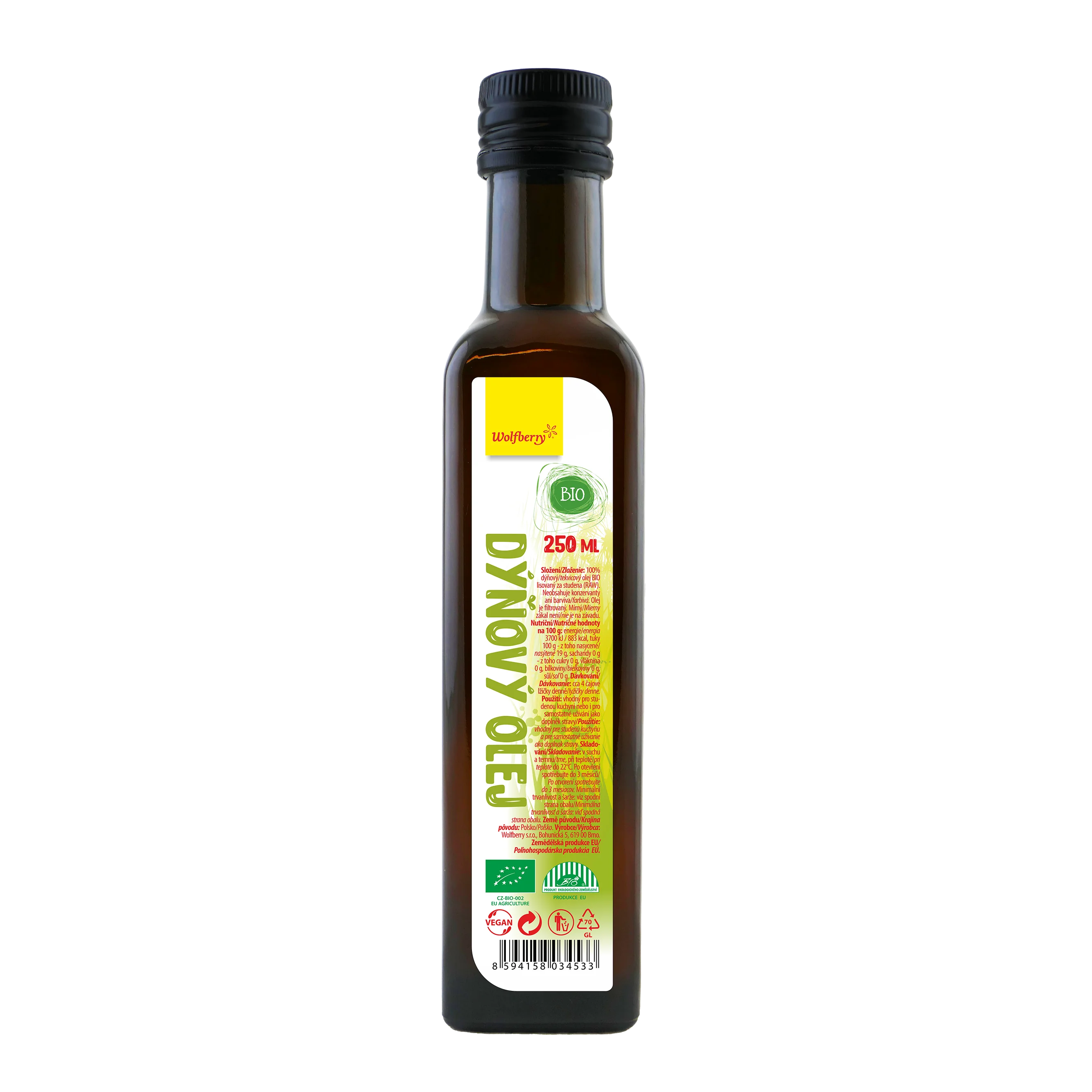 Wolfberry Dyňový olej BIO 250 ml