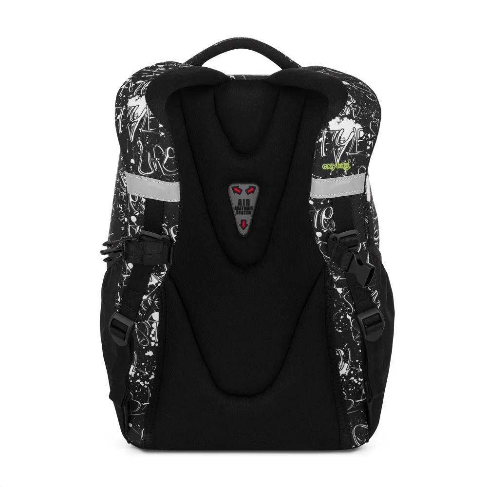 Študentský batoh OXY TOUCH Graffiti II modro-šedý design