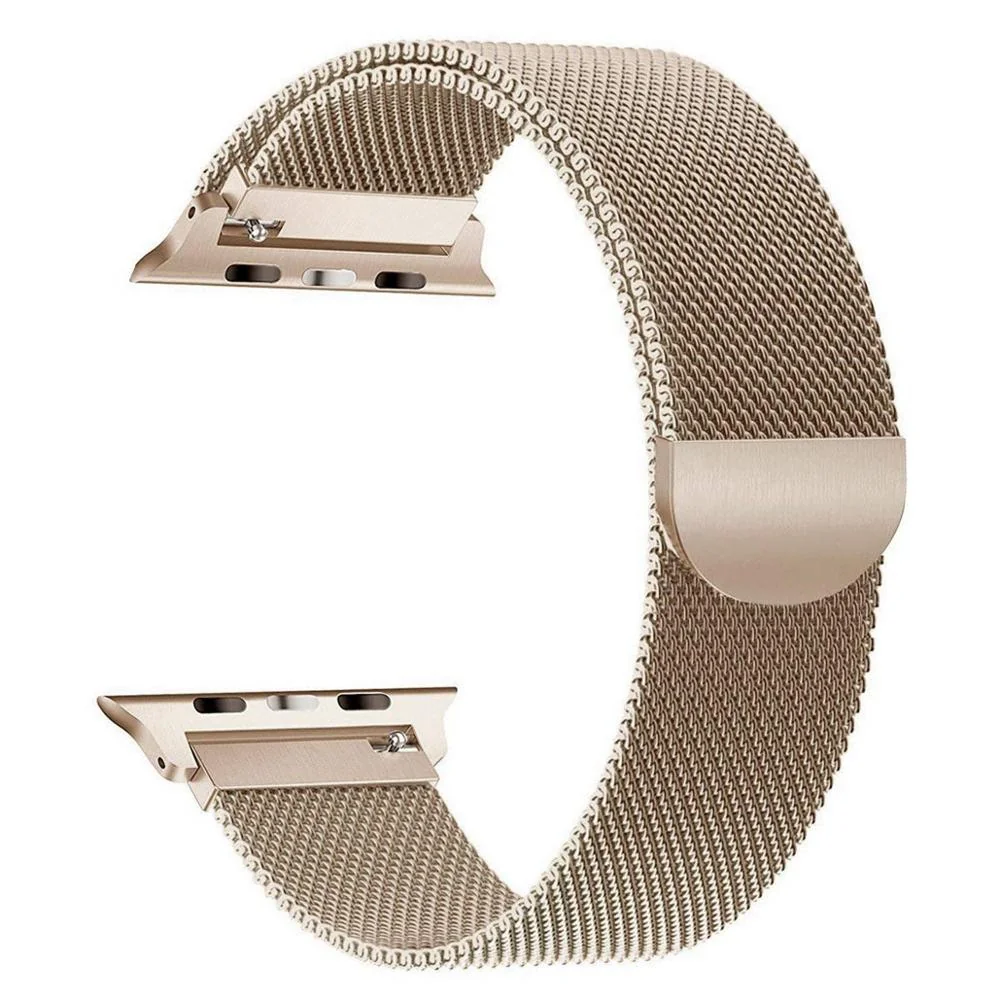 BStrap Milanese remienok na Apple Watch 42/44/45mm Gold Cream