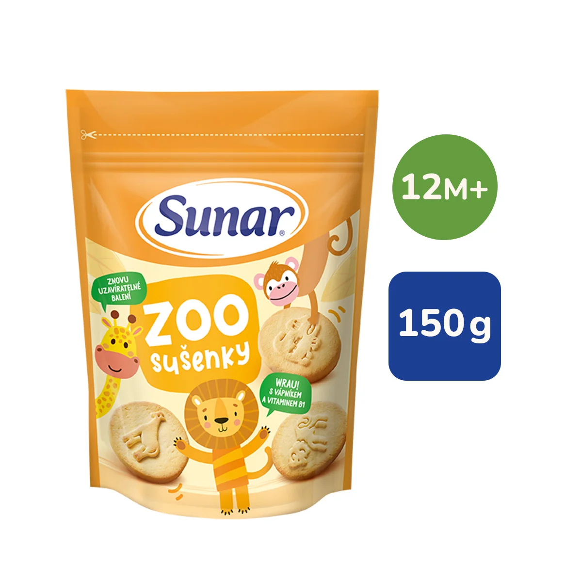 Sunar ZOO detské sušienky 12m+ 150 g