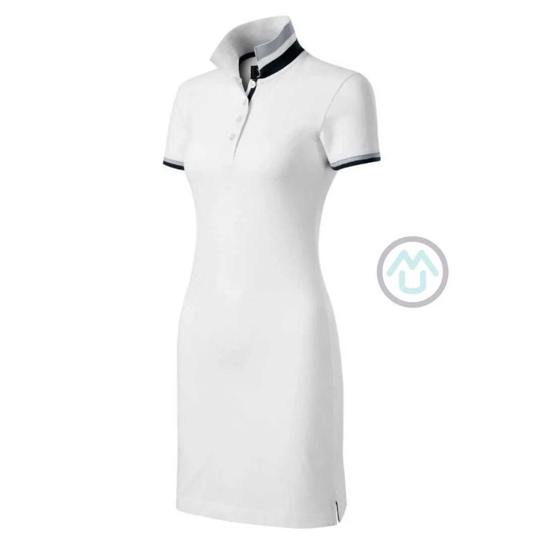 Polo šaty PREMIUM - biele 2XL