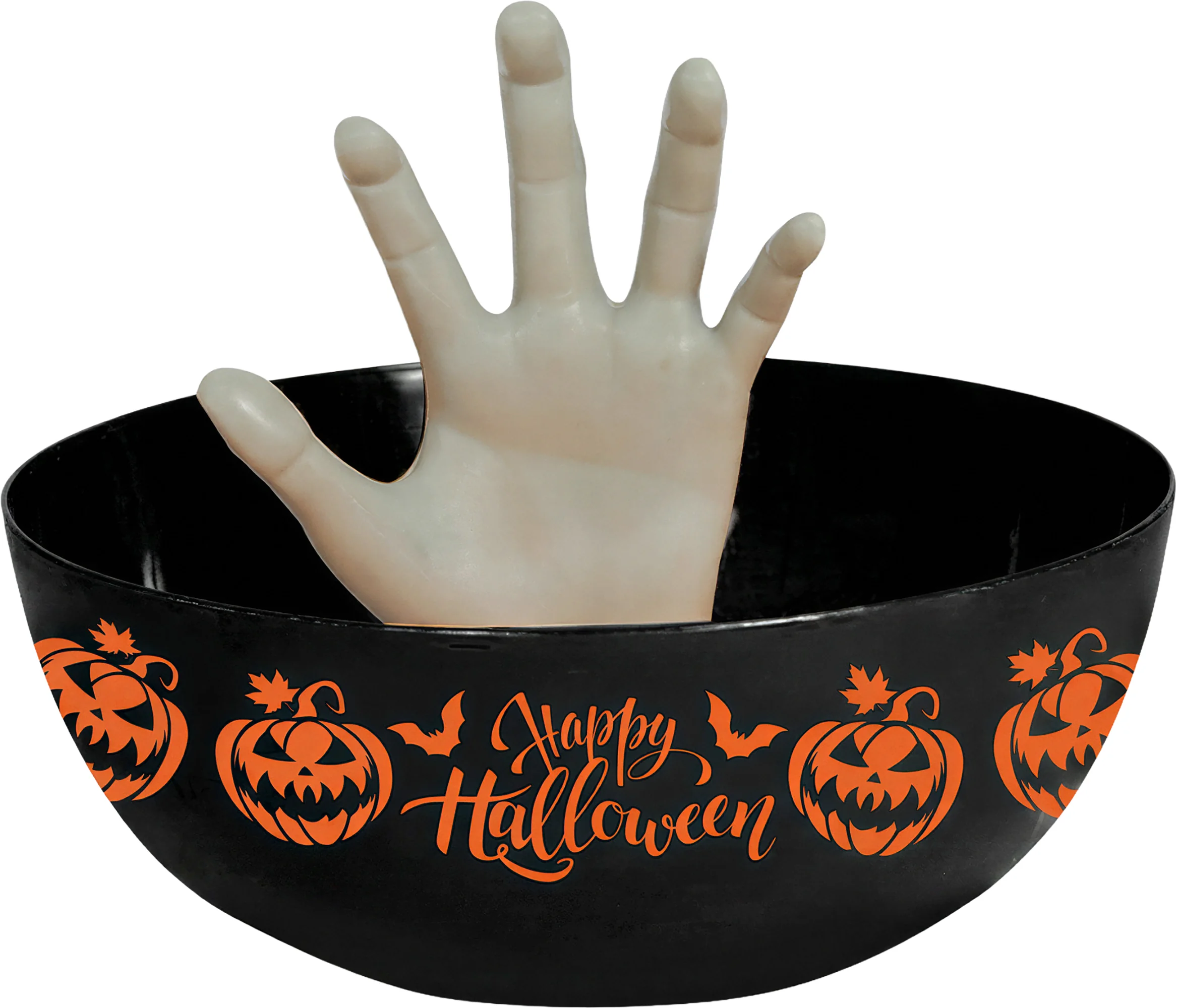 Plastová miska Halloween čierna s rukou 25cm