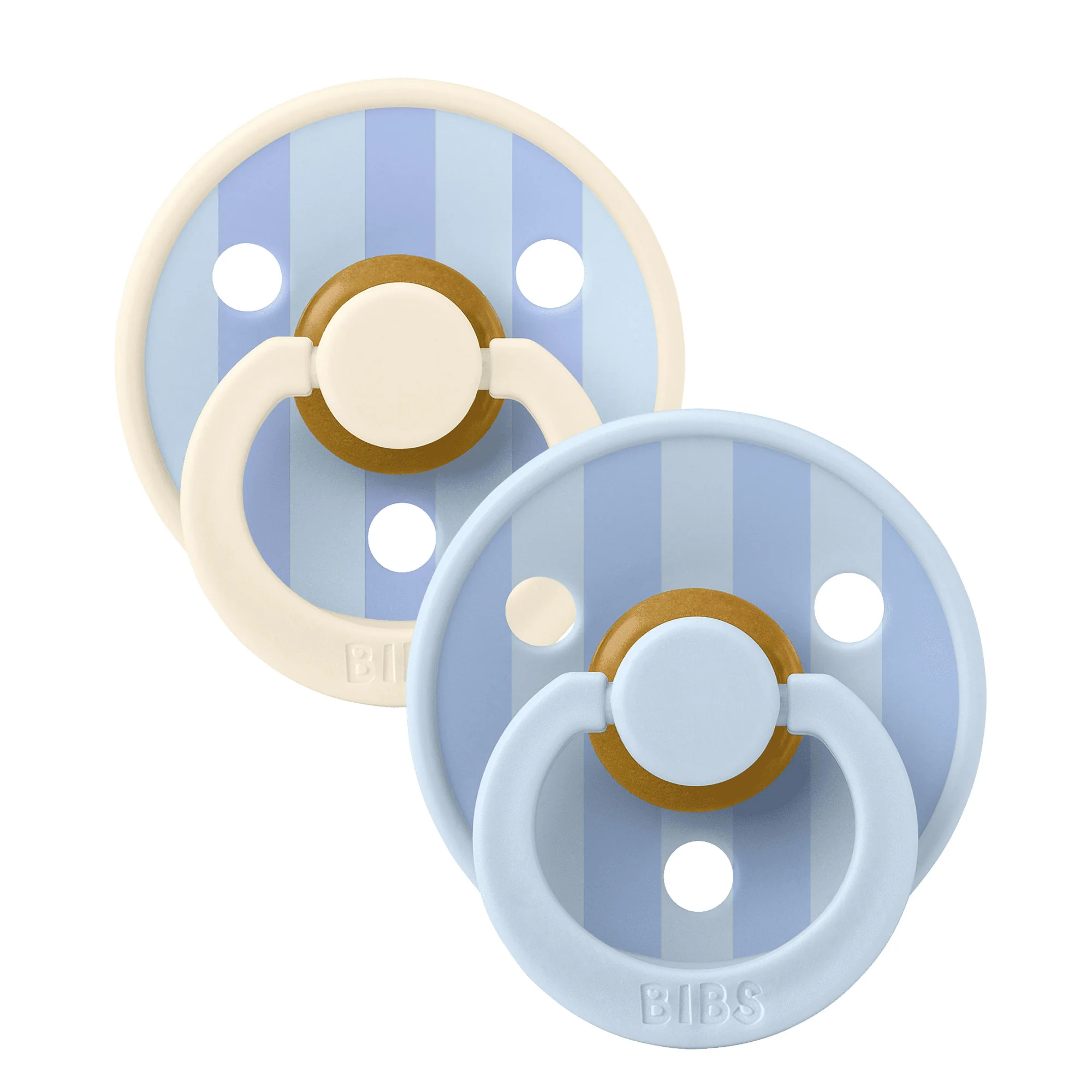 BIBS STUDIO Colour Block cumlíky z prírodného kaučuku 2ks veľkosť 2 - Baby Blue Dusty Blue Mix