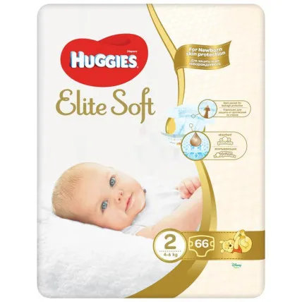 HUGGIES plienky Elite Soft 2 66 ks