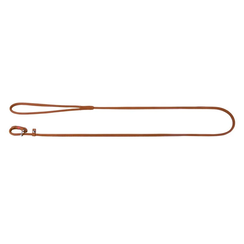 Okrúhle kožené škrtiace vodítko Soft hnedé, 183 cm, 10 mm
