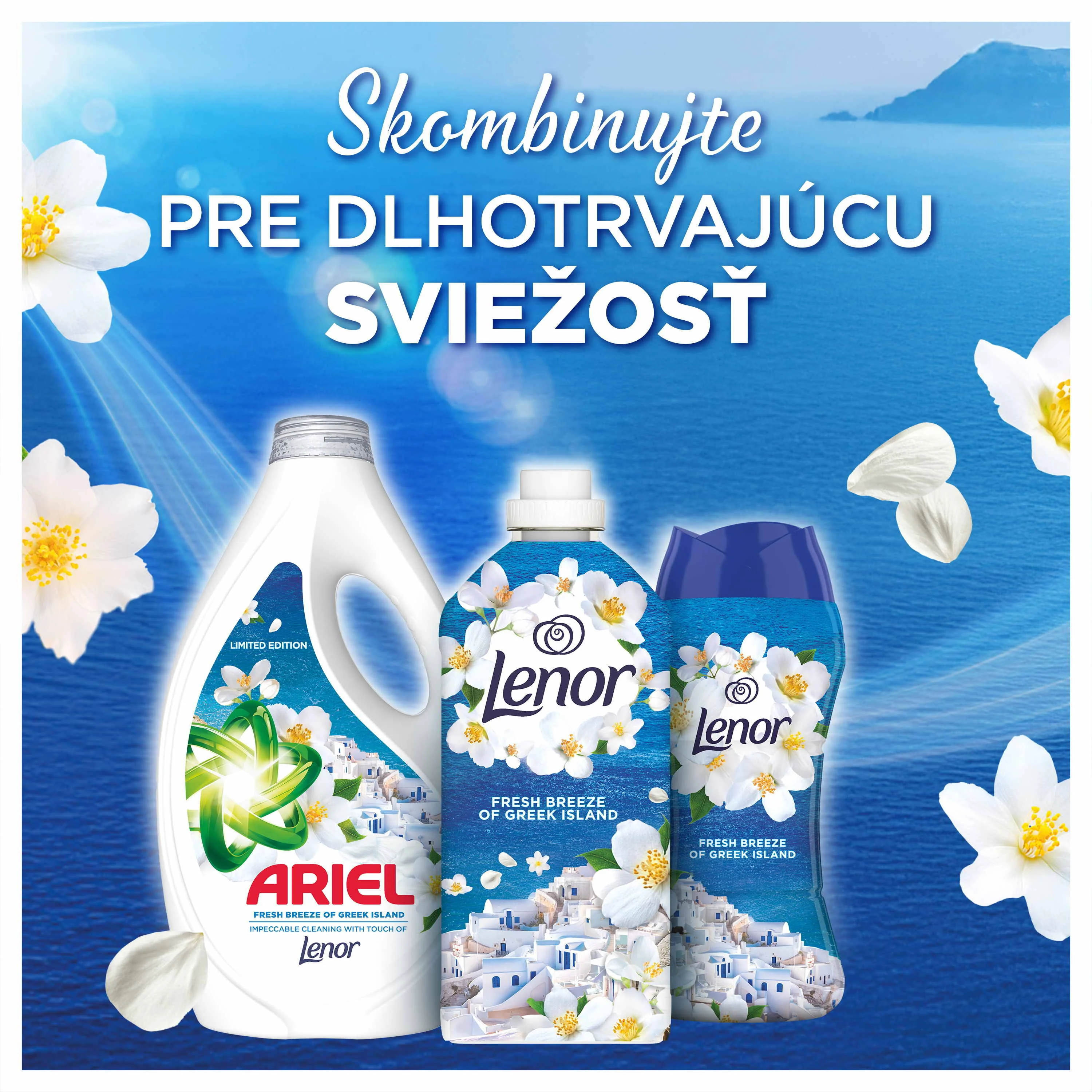 Ariel Fresh Breeze Of Greek Island prací gél, 40 praní 1,8 l