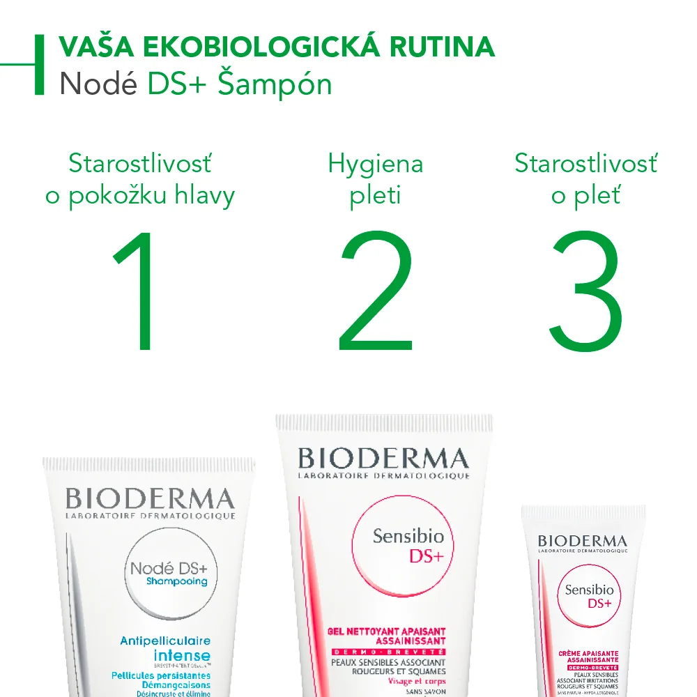 BIODERMA Nodé DS+ upokojujúci a protisvrbivý šampón proti lupinám 1×125 ml, šampón
