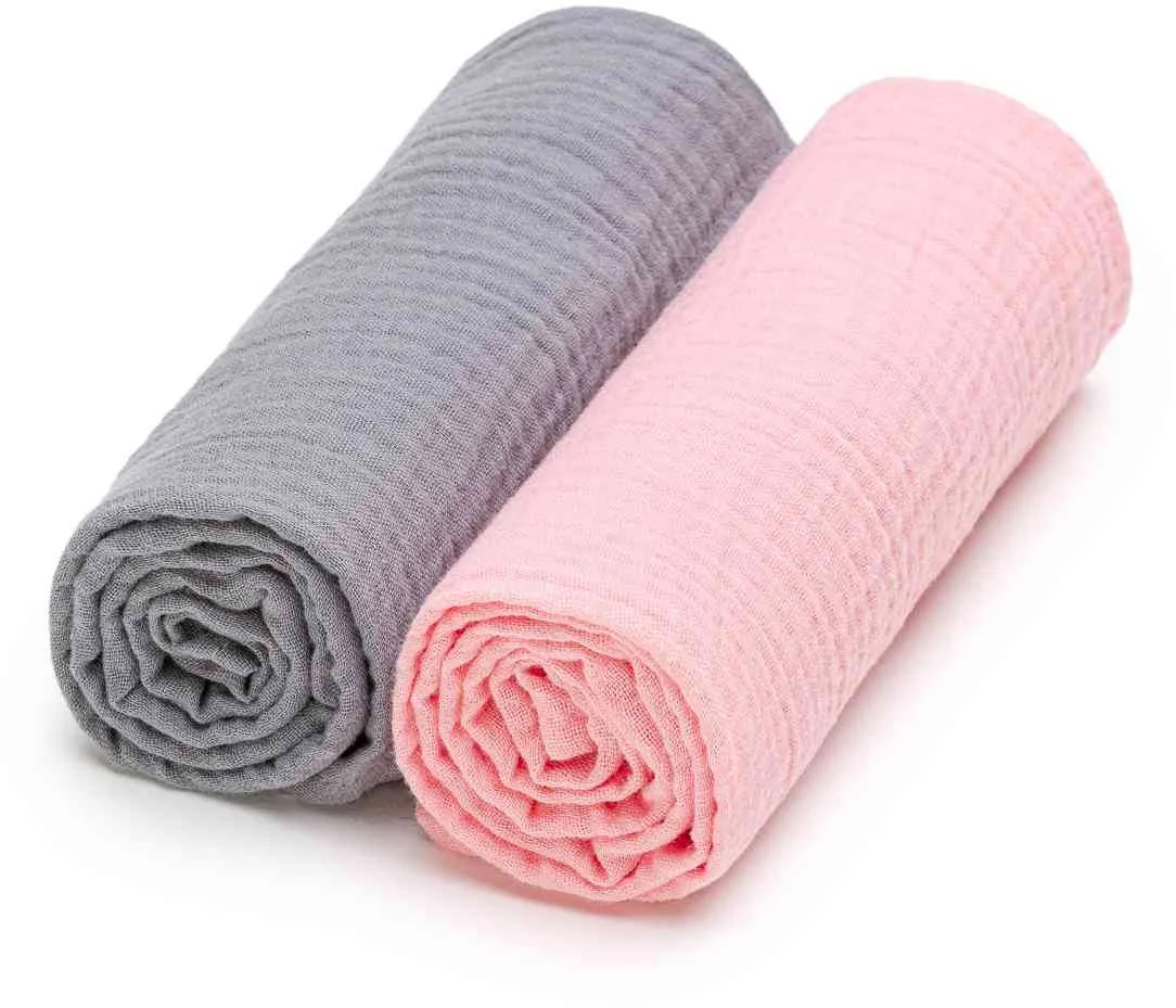 T-TOMI BIO Mušelínové plienky Grey + Pink 1×2 ks, mušelínové plienky