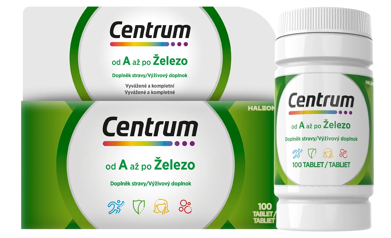 Centrum od A až po Železo, 100 tabliet 1x100 tbl, multivitamín pre dospelých s vitamínmi a minerálmi
