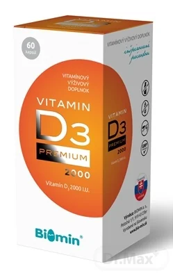 Biomin VITAMIN D3 PREMIUM 2000 I.U. 1×60 ks, výživový doplnok