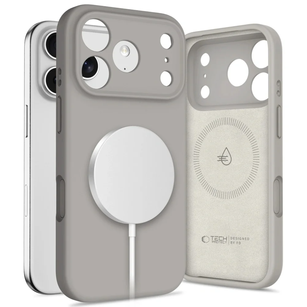Tech-Protect Silicone MagSafe kryt na iPhone 17 Pro, sivý