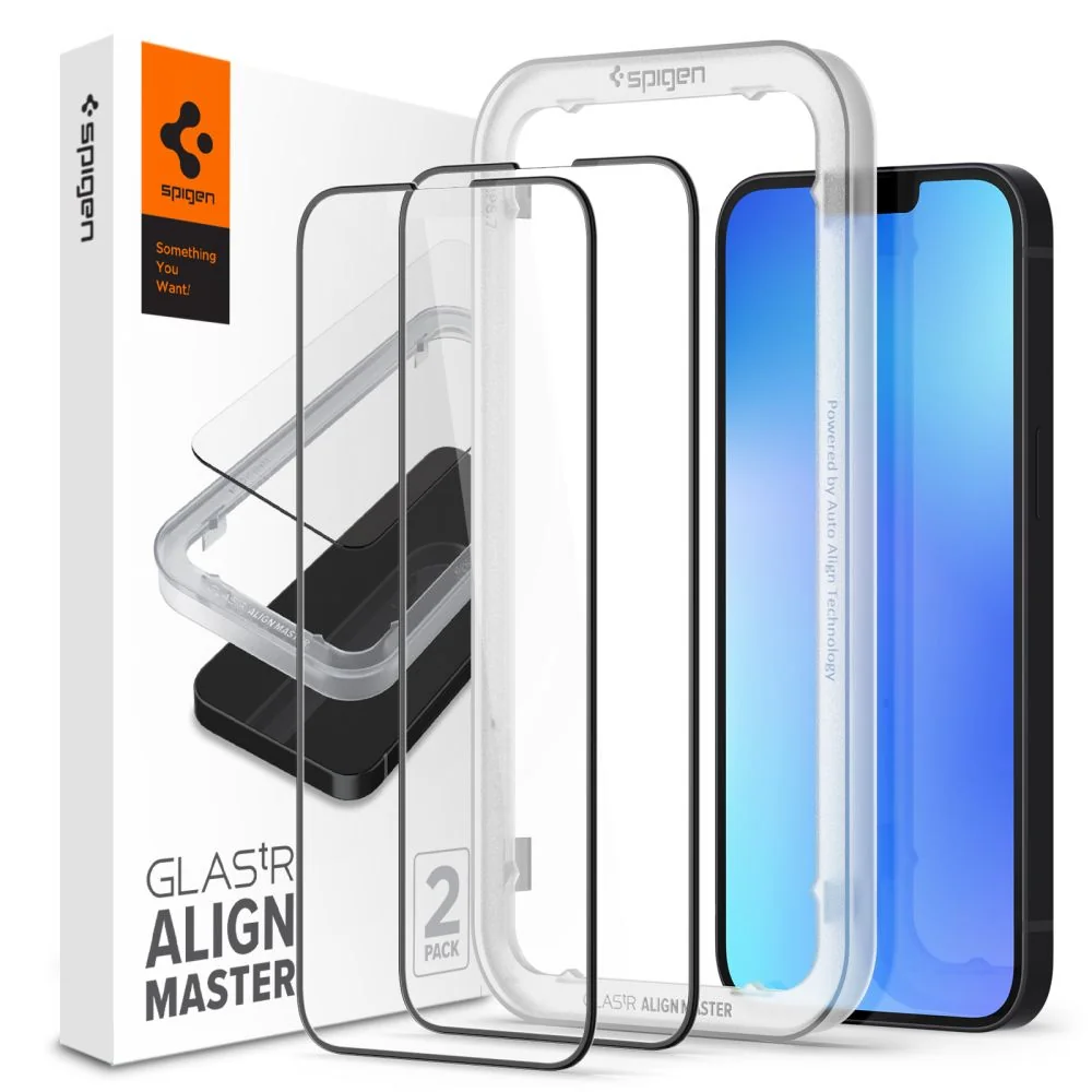 Spigen Glas.Tr Full Cover 2x ochranné sklo na iPhone 13 Pro Max / 14 Plus / 15 Plus, čierne lus / 15 Plus, čierne