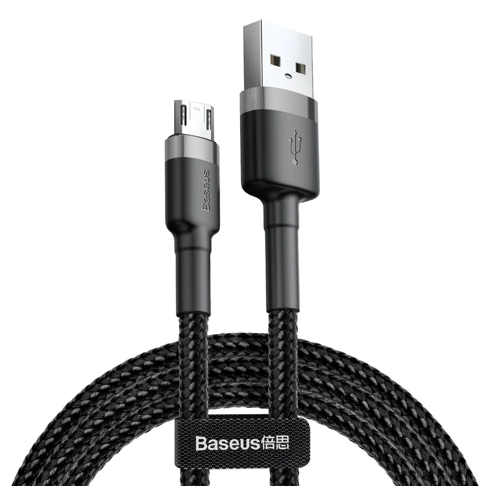 Baseus Cafule kábel USB / Micro USB 2A 3m, čierny/sivý