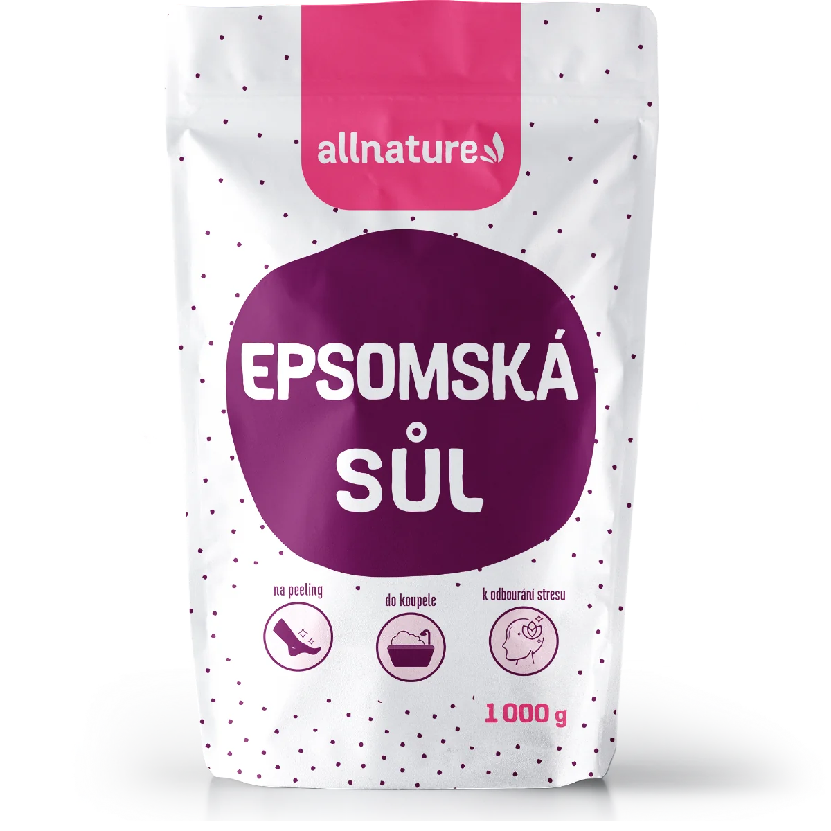 Allnature Epsomská soľ 1×1000 g, epsomská soľ