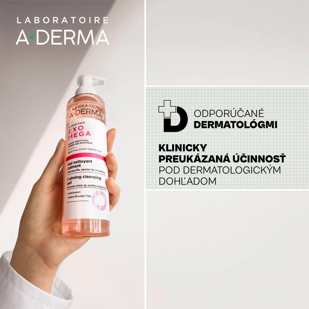 A-DERMA EXOMEGA Upokojujúci čistiaci gél 200 ml