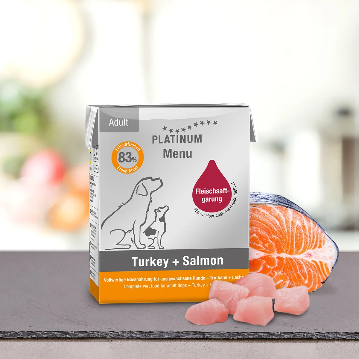 Platinum Menu Turkey & Salmon Moriak + losos 375 g