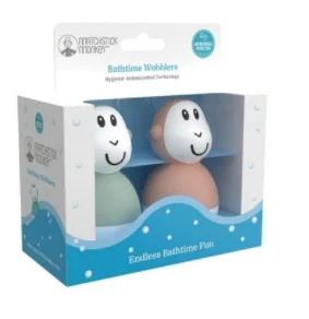 MATCHSTICK MONKEY Hračka do vody - wobbler - mint green/ dusty pink 1×2 ks, hračka pre deti do vody