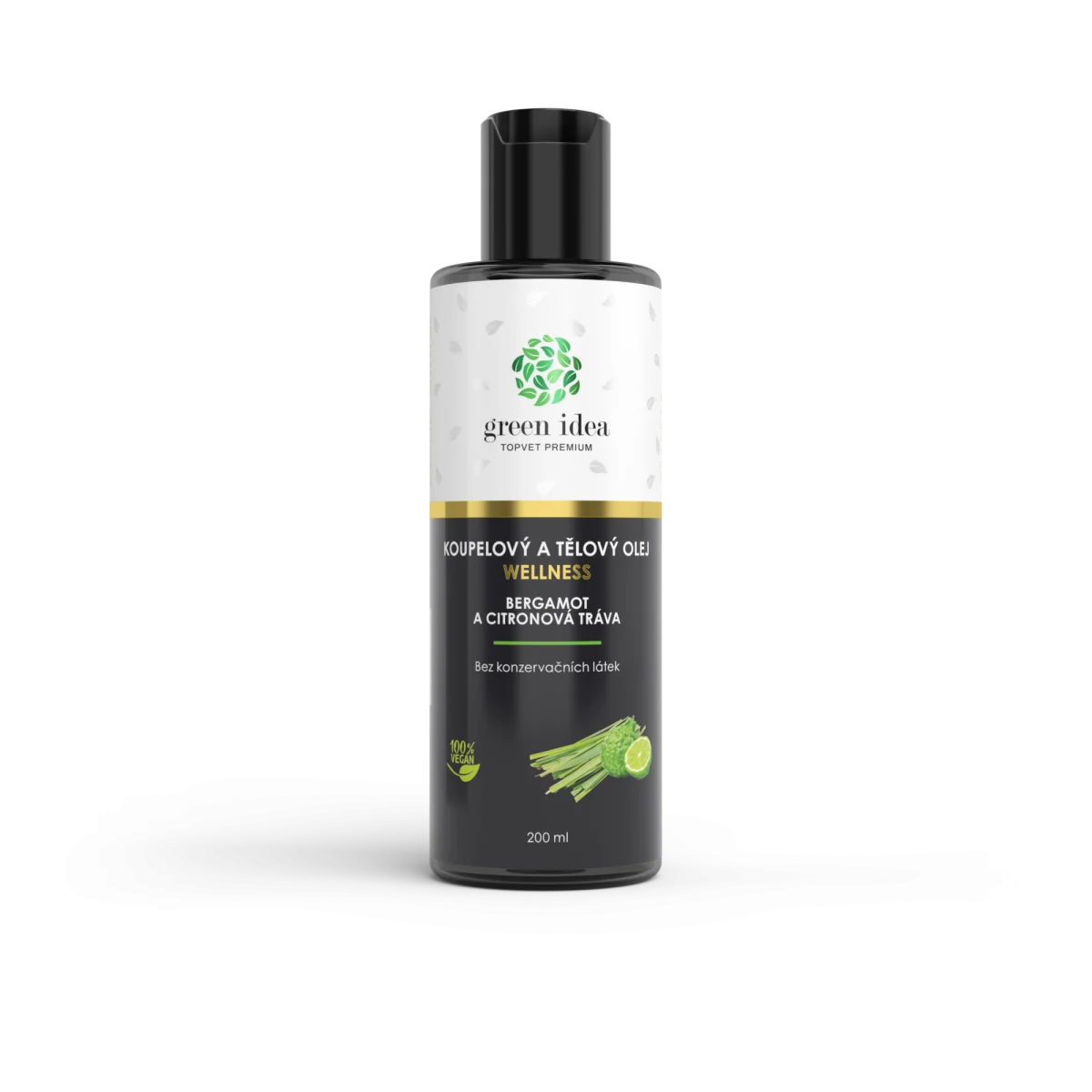Bergamot a citrónová tráva – kúpeľový a telový olej 200 ml – Green idea