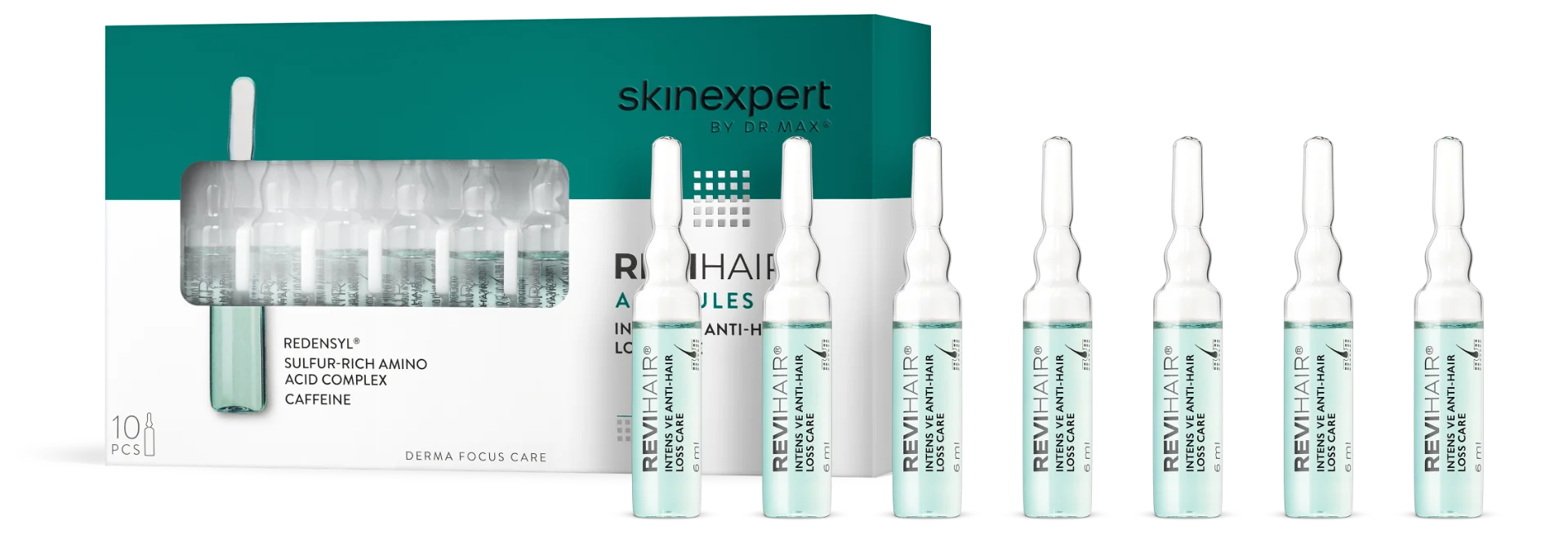 Skinexpert by Dr. Max ReviHair® Ampoules 10×6 ml, sérum proti vypadávaniu vlasov v ampulkách