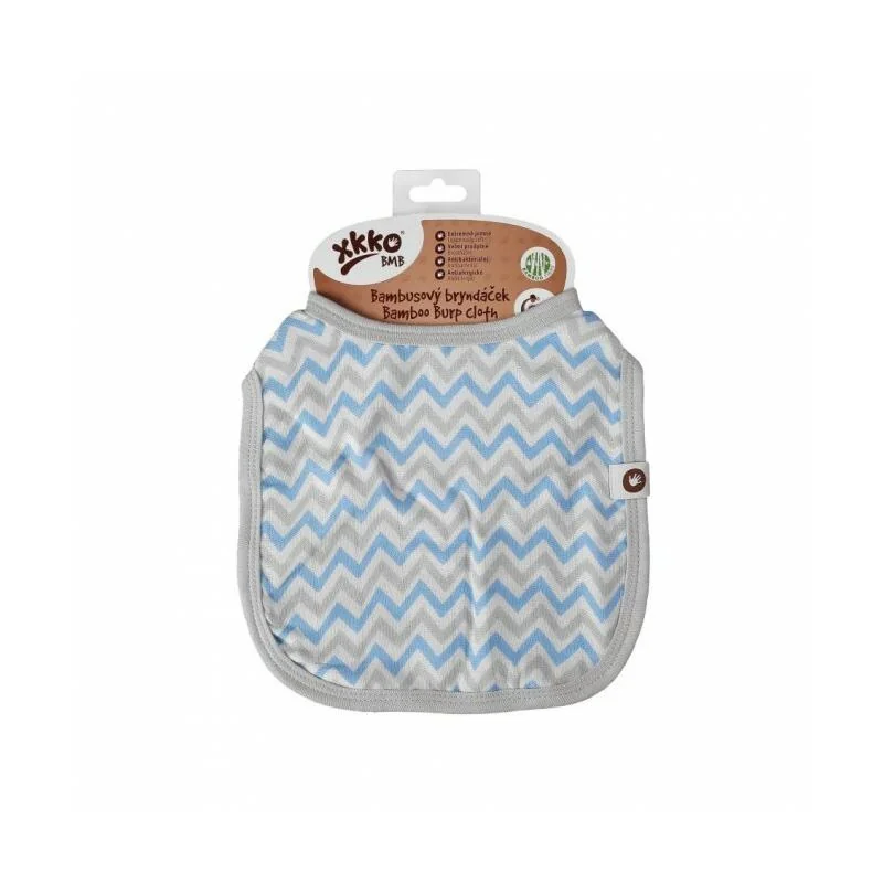 XKKO Bambusový podbradník Scandinavian Baby Blue Chevron