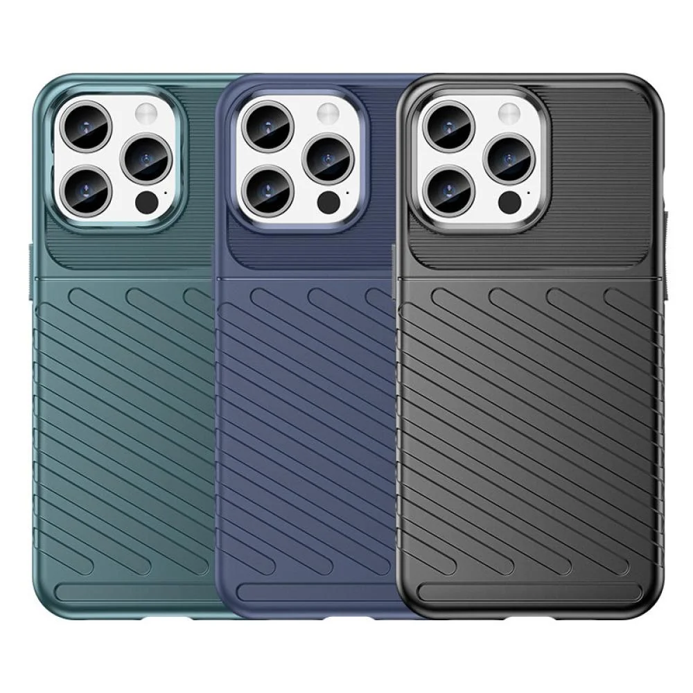 Odolné puzdro Thunder pre iPhone 15 Pro Max - Čierna Hybridný telefónny kryt