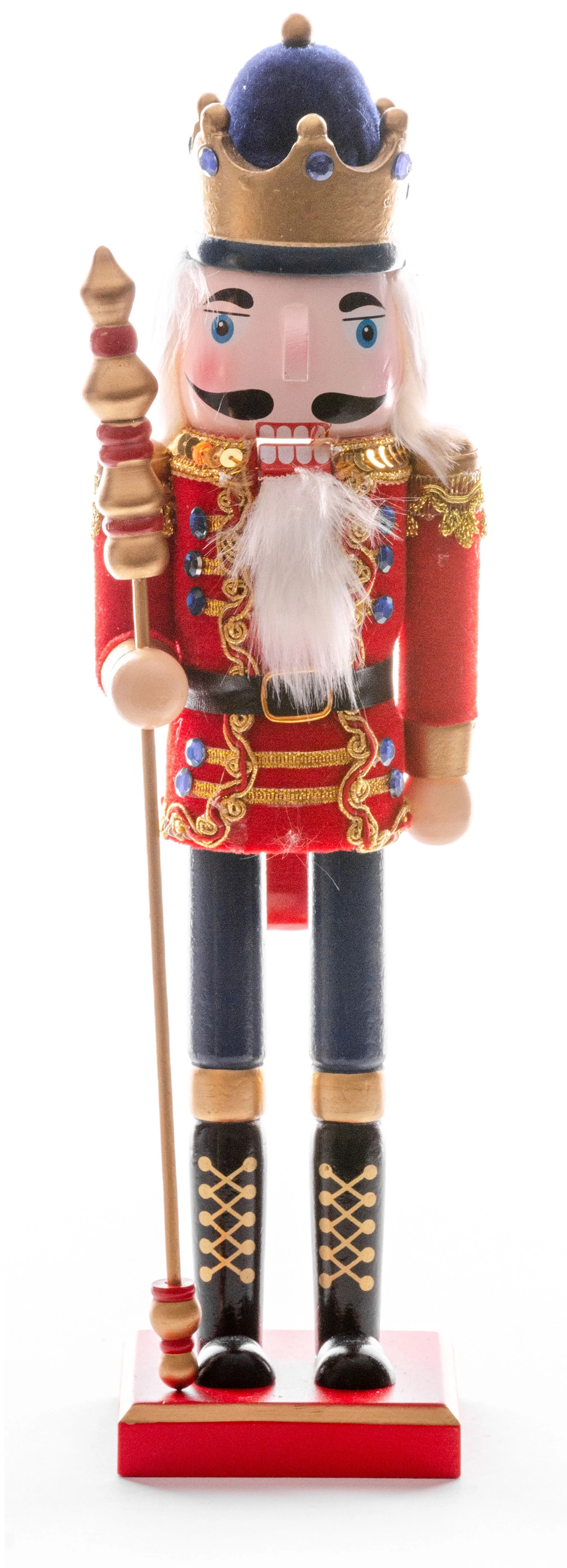 MagicHome vianočný luskáčik Woodeco s korunou, 1 ks Drevo, 38 cm