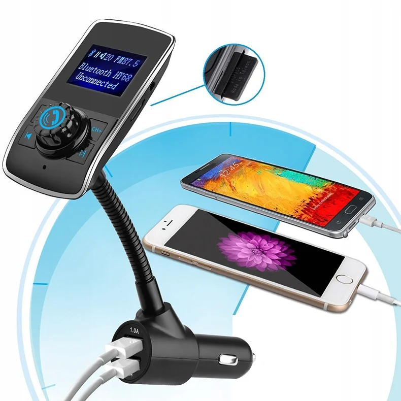 FM Bluetooth vysielač, USB MIC nabíjačka microSD