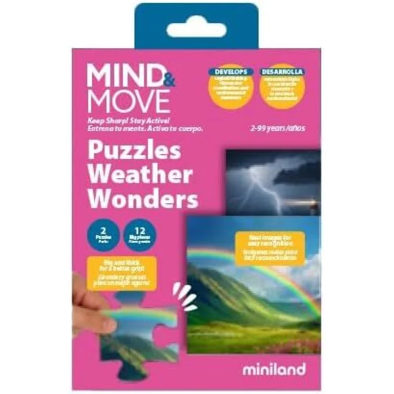Miniland - Vzdelávacie puzzle Zázraky počasia Mind&Move