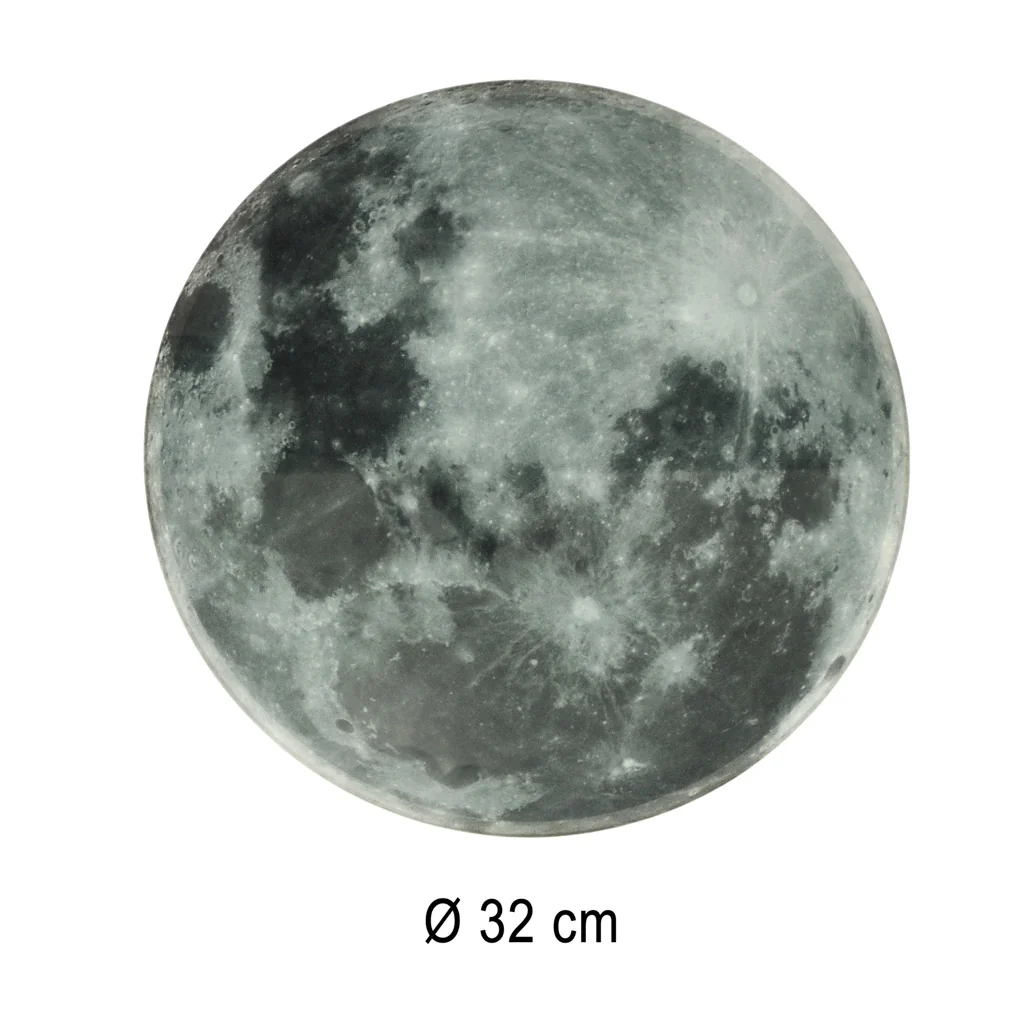 Nástenné hodiny LED – Mesiac 32 cm, sivé