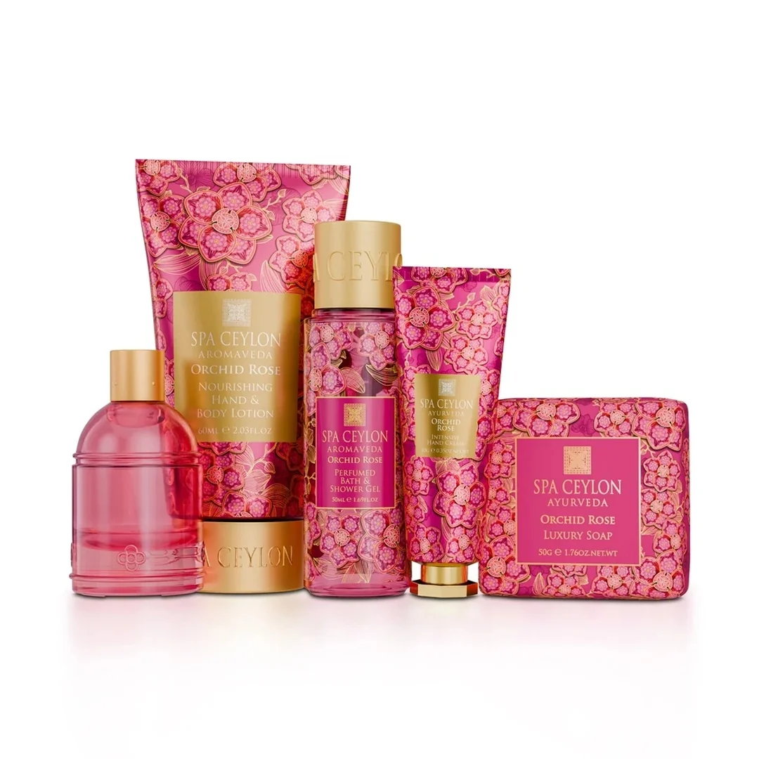 Kozmetická rozmaznávacia súprava - Orchideová ruža - Sada produktov