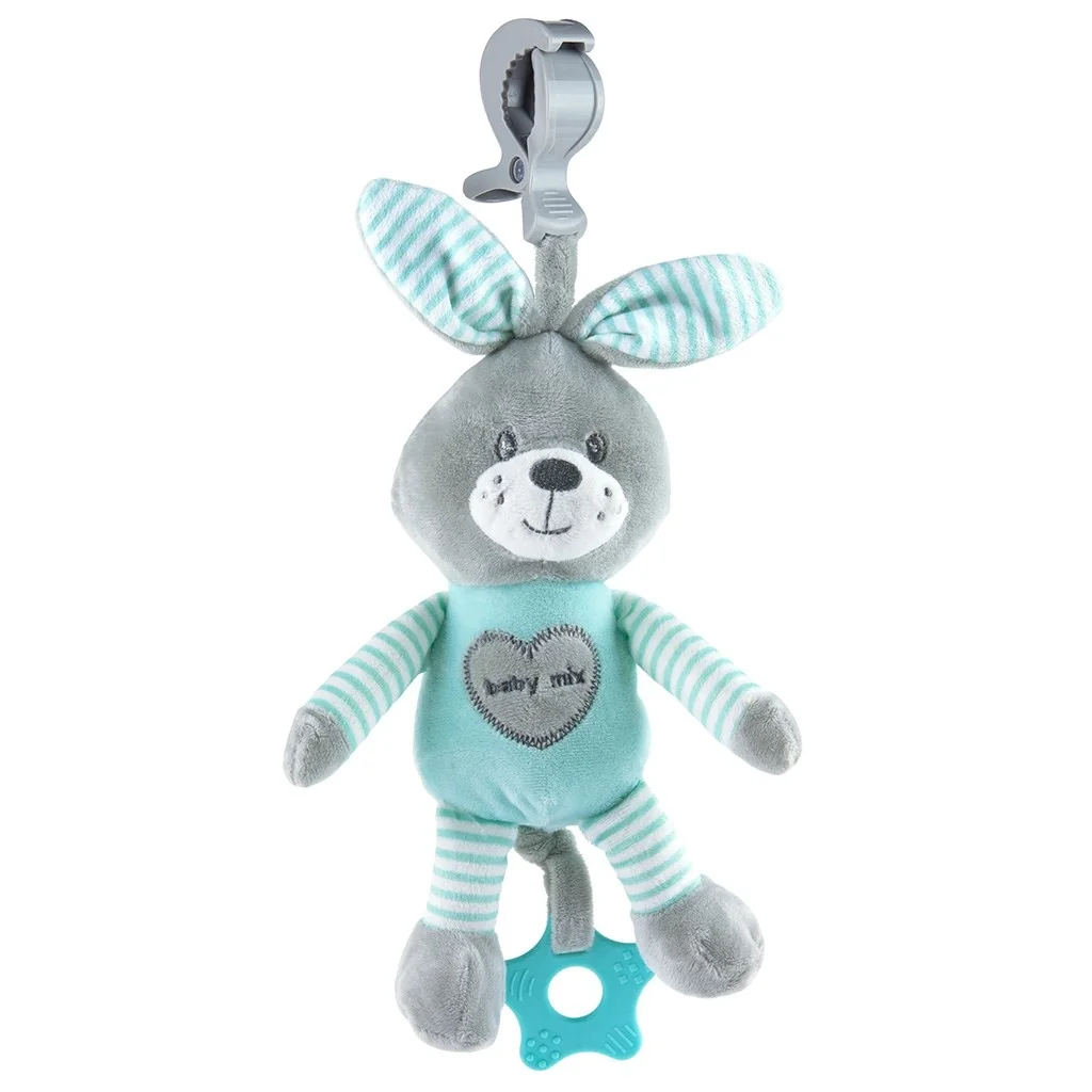 Edukačná hrajúca plyšová hračka s klipom Baby Mix králik