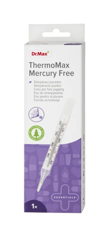 Dr. Max ThermoMax Mercury Free 1×1 ks, bezortuťový teplomer s indikačnou kvapalinou