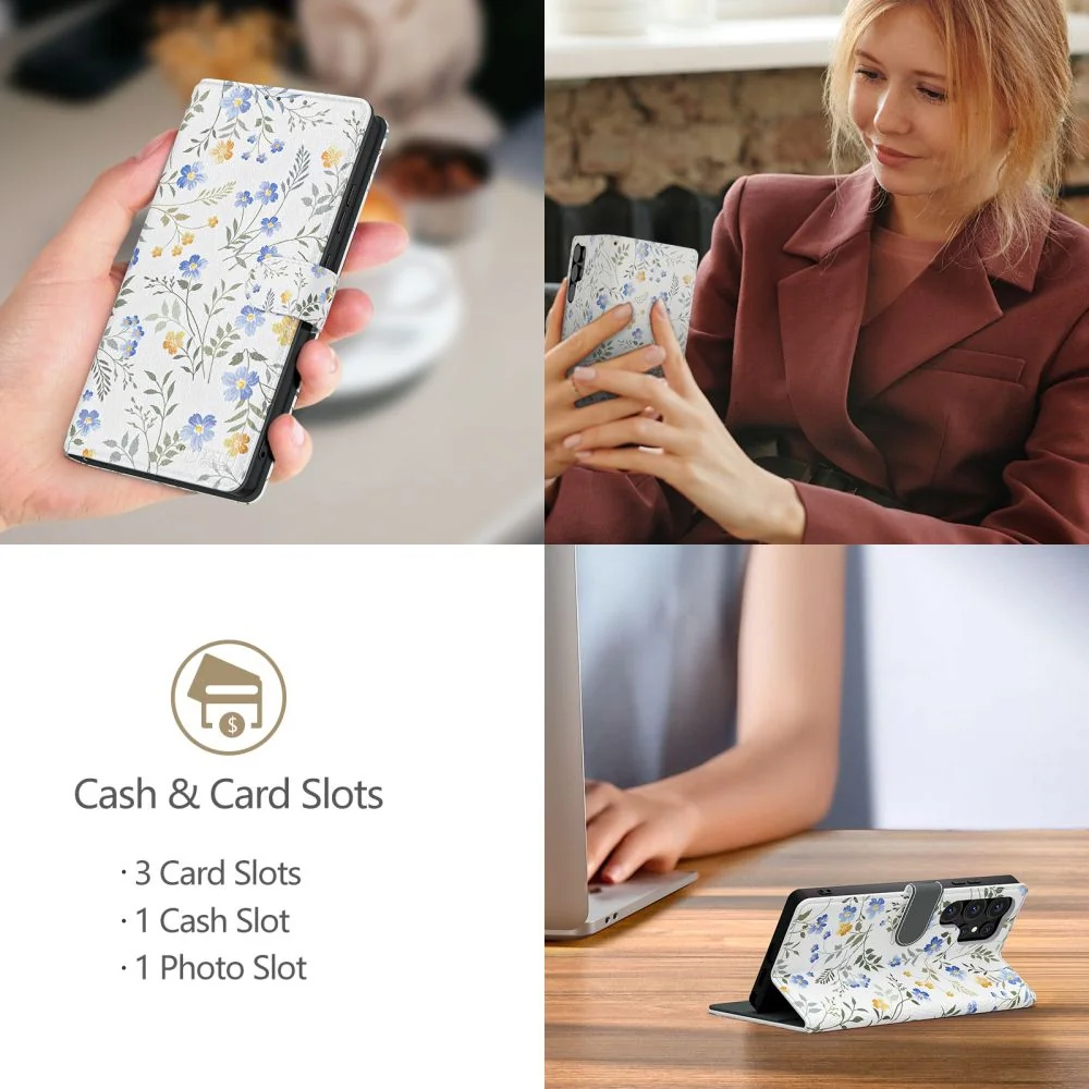Tech-Protect Wallet knižkové puzdro na iPhone 16e, spring flowers