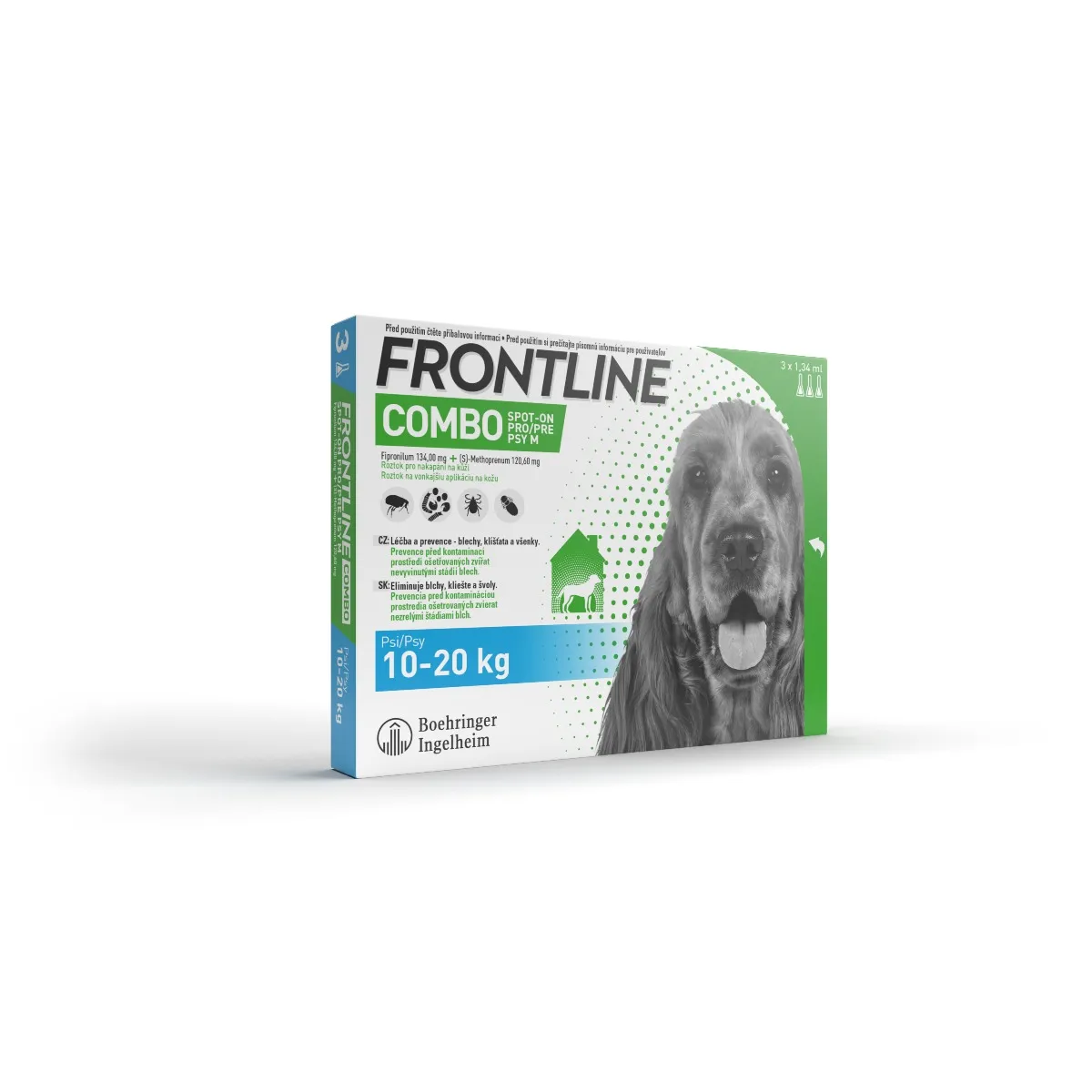 FRONTLINE COMBO spot-on pro DOG M  3 x 1,34 ml 3x1,34 ml, roztok pre psy