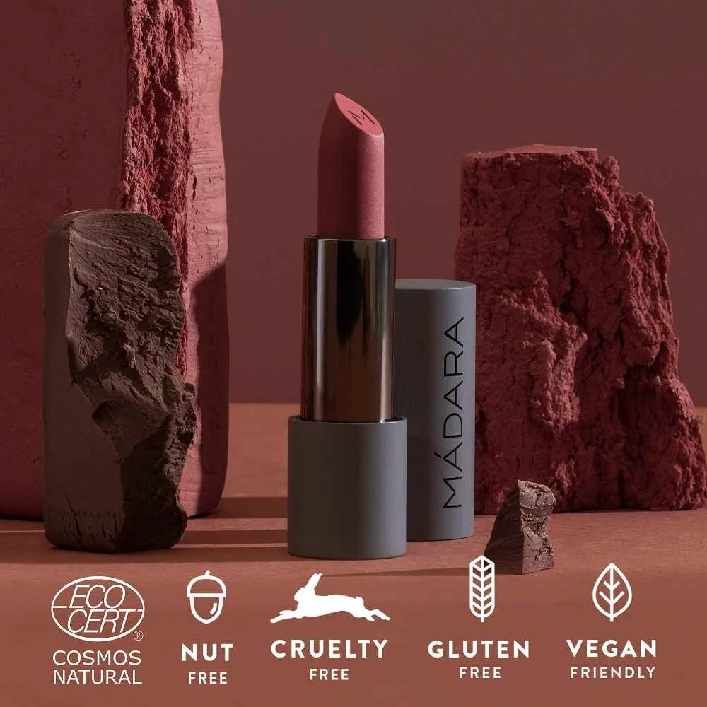 MÁDARA VELVET WEAR Matný krémovy rúž Warm Nude 1×3,8 g, krémový rúž na pery