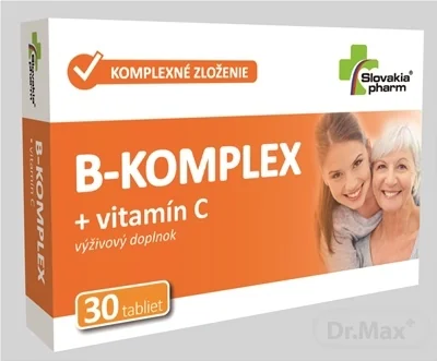 Slovakiapharm B-KOMPLEX + vitamín C 1×30 tbl, výživový doplnok
