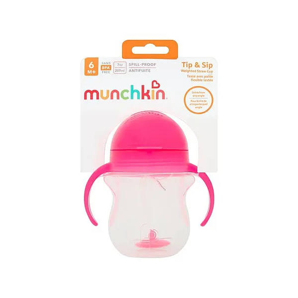Munchkin Click Lock™ Tip & Sip hrnček 207ml, 6m+, růžový 1×1 ks, hrnček