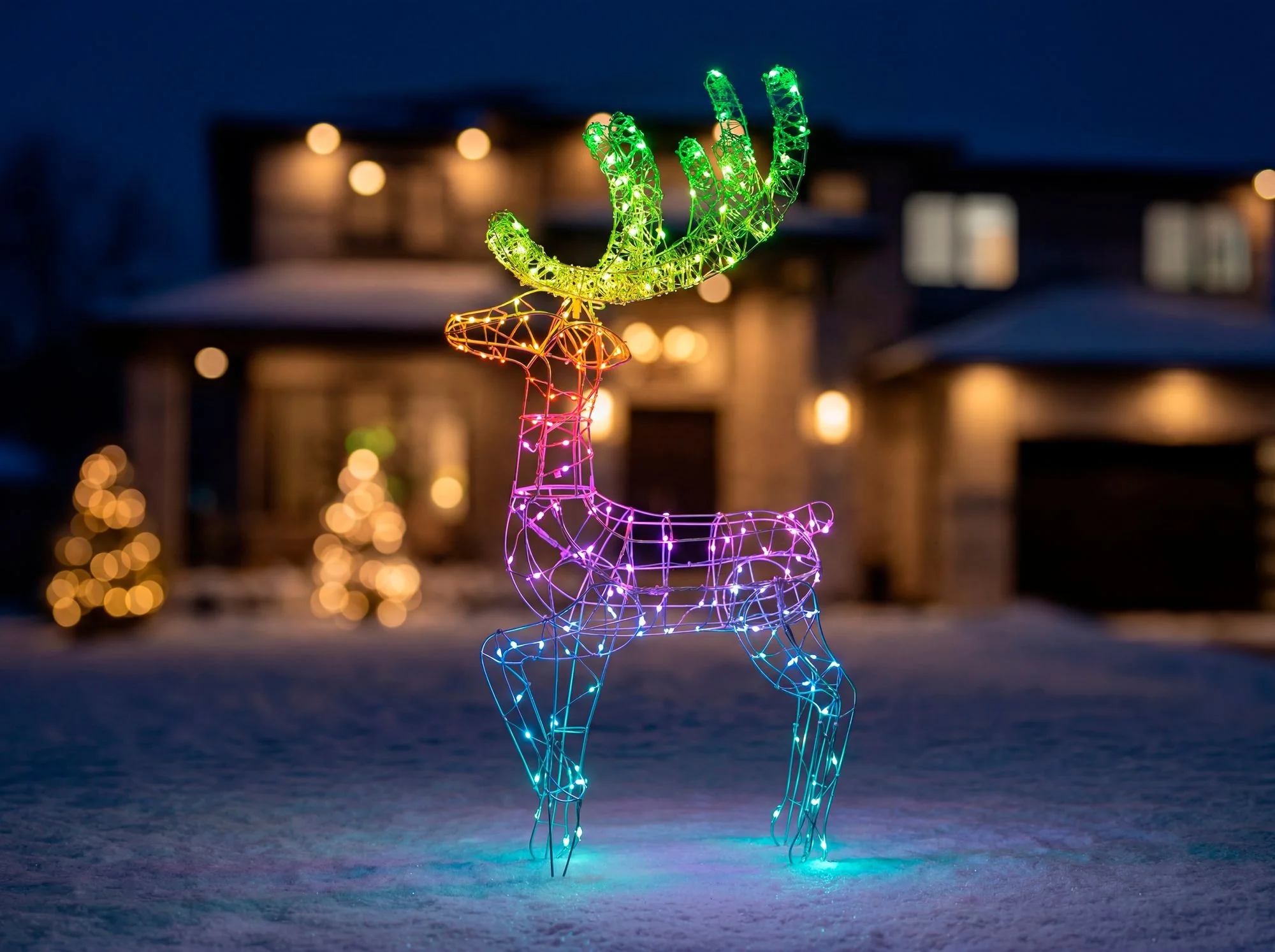 MagicHome vianočný LED jeleň, 1 ks 165 LED RGB, IP44, 70x70x120 cm
