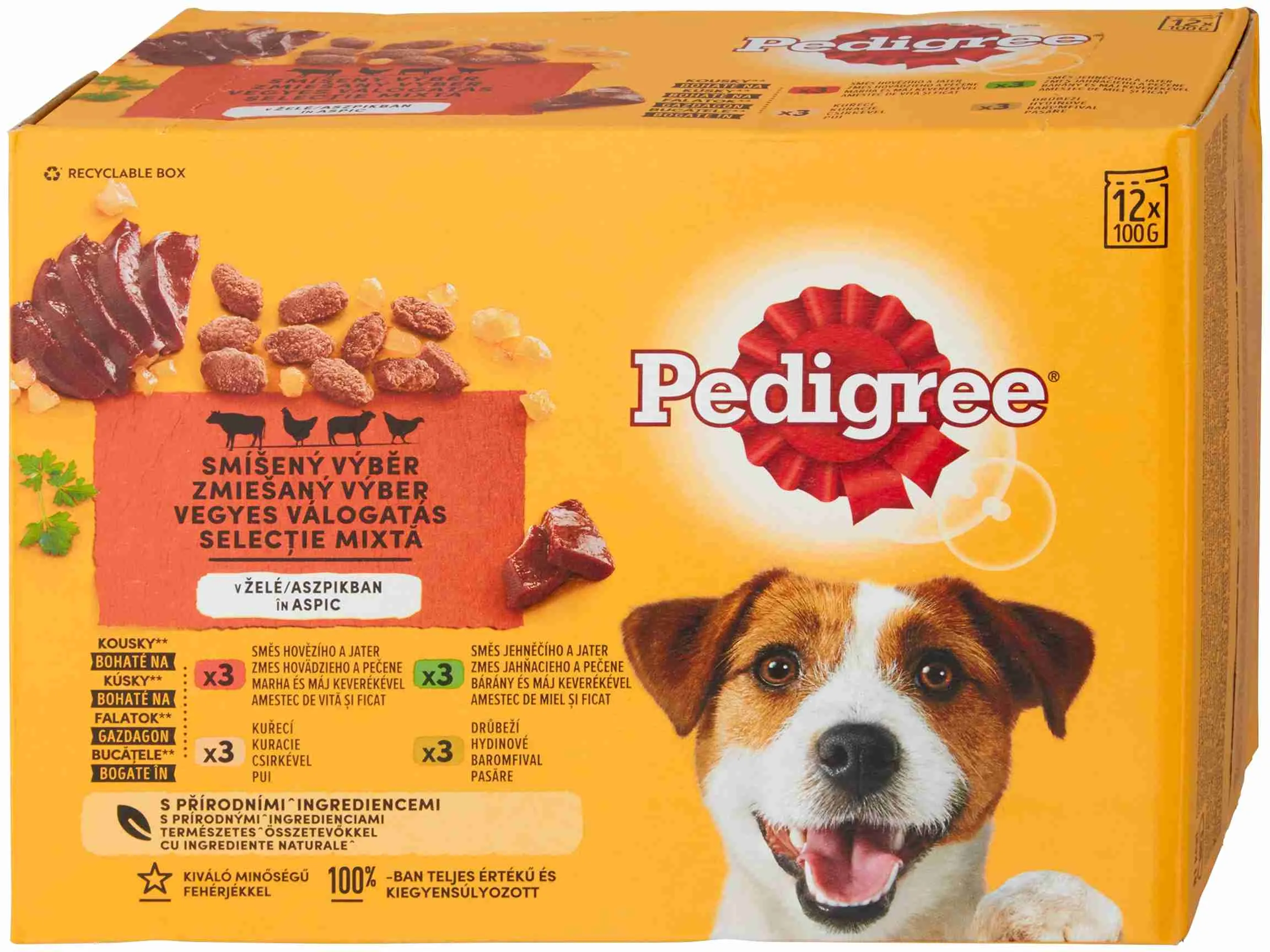 PEDIGREE Kapsička mixovaný výber v želé 12pack 12×100 g, kapsička pre psy