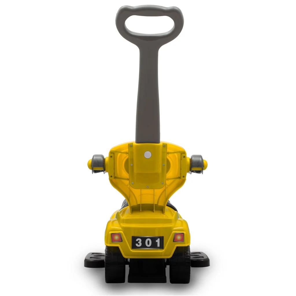 Detské odrážadlo s vodiacou tyčou 3v1 Baby Mix Mega Car Žlté 
