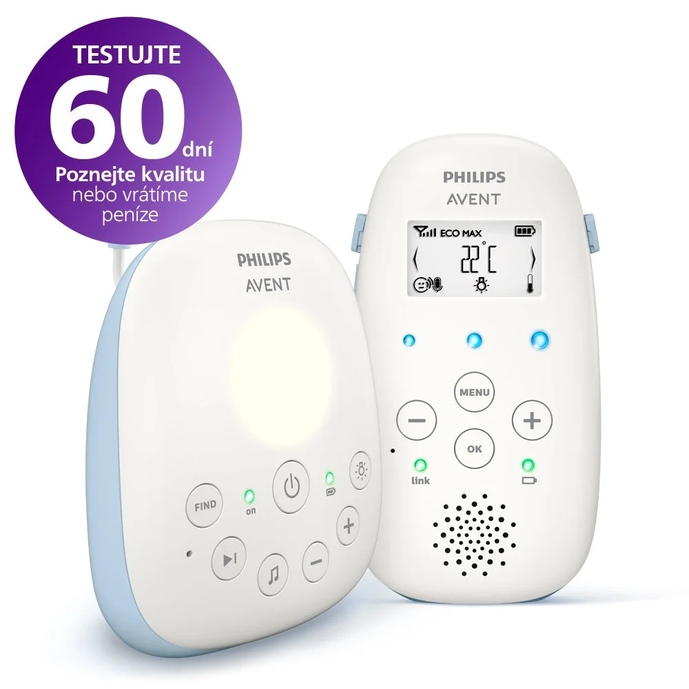 Digitálna detská opatrovateľka Avent Baby DECT SCD715/52