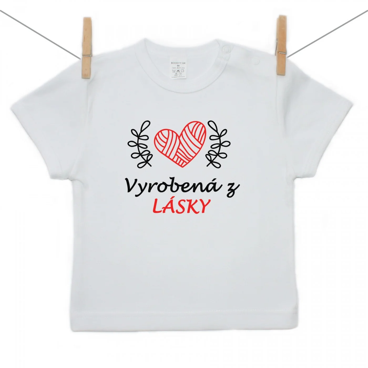 Boodyy Tričko s krátkym rukávom Vyrobená z lásky Veľkosť: 134